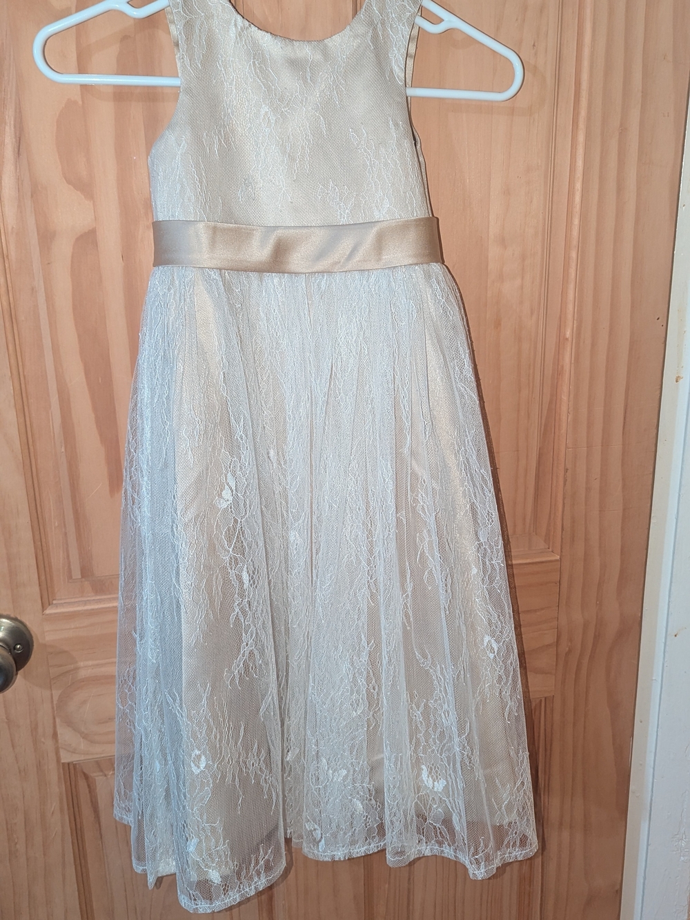JJ's House Flower Girl Dress | Girls Size 5 | Champagne | New, Never Worn